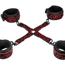 Фиксатор запястий к лодыжкам Shots Media Ouch! Luxury Hogtie, красный