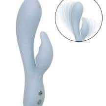 Ультрагибкий вибратор-кролик с фиксацией формы CalExotics Contour Kali, голубой