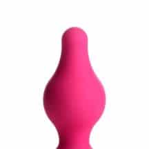 Мягкая анальная пробка XR Brands Squeeze-It Tapered Small, розовая