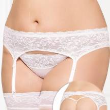 Трусы и пояс для чулок белые-XXXL