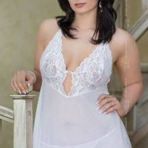 Ночная Сорочка и Стринги Soft Line Holly белые, XXXL