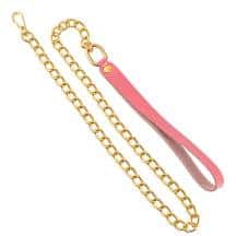 Поводок Pecado BDSM, розовый, золотистый