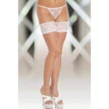 Чулки в крупную сетку (с силик. полосками) белые-M. Нет в наличии Чулки в крупную сетку (с силик. полосками) белые-M