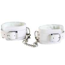 Наручники Toyfa Theatre с мехом, белые