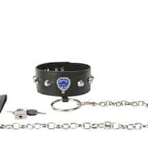 Дизайнерский ошейник с поводком Пикантные штучки, черный