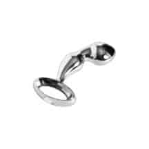Анальная втулка с ручкой Drop Stimulant Two Lengths ToyFa Metall серебряная