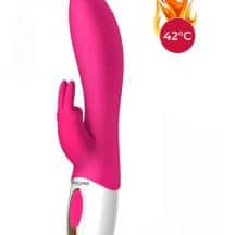 Вибратор-кролик с ротацией и нагревом Erocome Hydra, ярко-розовый