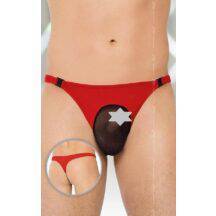 Трусы-стринги мужские с вставкой из сеточки красные M/L. Нет в наличии Трусы-стринги мужские с вставкой из сеточки красные M/L