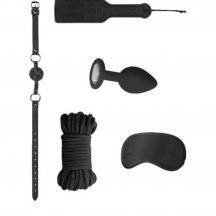 Набор для бондажа Shots Ouch! Introductory №5 с анальной пробкой, чёрный