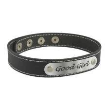 Чокер Sitabella с белой строчкой и надписью Good Girl, черный. Нет в наличии Чокер Sitabella с белой строчкой и надписью Good Girl, черный