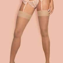 Чулки Obsessive S 800 stockings Nude, Телесный, L/XL