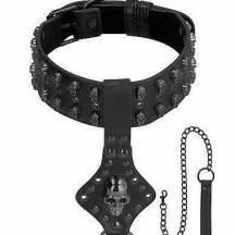 Ошейник с поводком Ouch! Skulls and Bones с черепами