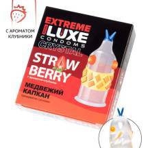 Презерватив стимулирующий Luxe Extreme Медвежий капкан Клубника, 1 шт