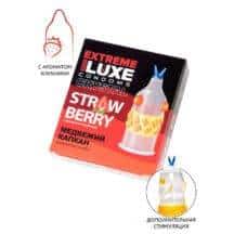 Презерватив стимулирующий Luxe Extreme Медвежий капкан Клубника, 1 шт