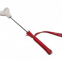 Мини-стек сердечко с мехом BDSM Арсенал 36 см, красно-белый