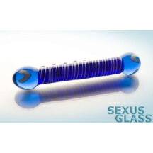 Фаллоимитатор двухсторонний Sexus Glass, синий