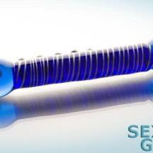Фаллоимитатор двухсторонний Sexus Glass, синий. Нет в наличии Фаллоимитатор двухсторонний Sexus Glass, синий