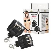 Наручники Джага-Джага с двумя карабинами, черные. Нет в наличии Наручники Джага-Джага с двумя карабинами, черные