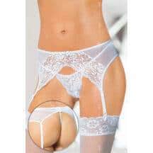 Трусы и пояс для чулок белые-S/M. Нет в наличии Трусы и пояс для чулок белые-S/M