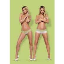 Трусики-шорты и стринги Obsessive Lacea зеленые, S\M