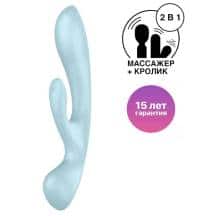 Вибратор 2 в 1 Satisfyer Triple Oh, голубой Вибратор 2 в 1 Satisfyer Triple Oh, голубой