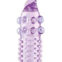 Насадка на член с шариками и усиками Toyfa, фиолетовая