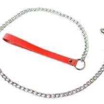 Поводок с красной кожаной ручкой. Нет в наличии Поводок с красной кожаной ручкой