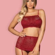 Комплект Obsessive Ливидия (бюст, трусики, пояс), S/M