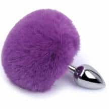 Анальная пробка iWonder серебристая с фиолетовым хвостом. Нет в наличии Анальная пробка iWonder серебристая с фиолетовым хвостом