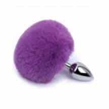 Анальная пробка iWonder серебристая с фиолетовым хвостом. Нет в наличии Анальная пробка iWonder серебристая с фиолетовым хвостом