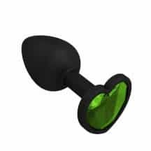 Анальная втулка Джага-Джага силиконовая, черная с салатовым кристаллом сердце . Нет в наличии Анальная втулка Джага-Джага силиконовая, черная с салатовым кристаллом сердце