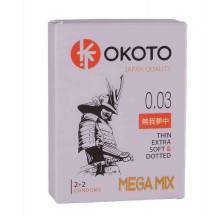 Презервативы Okoto MegaMIX классические + с точечной поверхностью, 4 шт