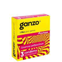 Презервативы точечно-ребристые Ganzo Extase, 3 шт