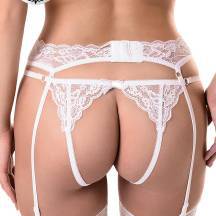 Комплект Erolanta Deborah трусики и пояс для чулок, белый, 46-48