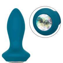 Анальная вибропробка CalExotics Power Gem Petite, голубая с разноцветным кристаллом. Нет в наличии Анальная вибропробка CalExotics Power Gem Petite, голубая с разноцветным кристаллом