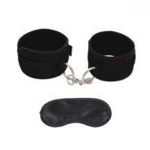 Мягкие наручники Lux Fetish Love Cuffs с маской на глаза, черные Мягкие наручники Lux Fetish Love Cuffs с маской на глаза, черные