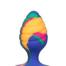 Анальная пробка CalExotics Cheeky Tie-Dye Swirl M, разноцветная. Нет в наличии Анальная пробка CalExotics Cheeky Tie-Dye Swirl M, разноцветная
