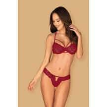 Комплекты Obsessive Ivetta set, Бордовый, S/M