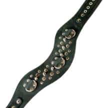 Ошейник фигурный декорированный шипами Подиум, черный. Нет в наличии Ошейник фигурный декорированный шипами Подиум, черный