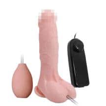 Фаллоимитатор с вибрацией, семяизвержением и пультом Baile Ejection 19.3 см, телесный Фаллоимитатор с вибрацией, семяизвержением и пультом Baile Ejection 19.3 см, телесный