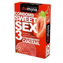 Презервативы Domino Sweet Sex Клубничный коктейль, 3 шт