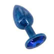 Анальная пробка Kanikule S, синяя с синим кристаллом. Нет в наличии Анальная пробка Kanikule S, синяя с синим кристаллом