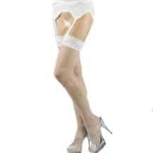 Чулки-Сетка и Пояс Soft Line белые, XXL