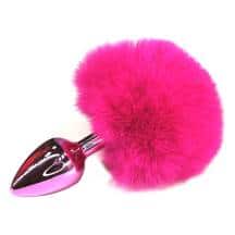 Анальная пробка Kanikule Small с розовым заячьим хвостиком, розовая. Нет в наличии Анальная пробка Kanikule Small с розовым заячьим хвостиком, розовая