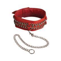 Ошейник с цепью красный