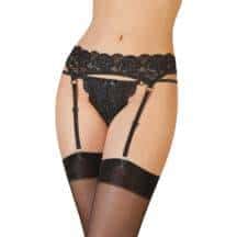 Комплект Erolanta Lingerie Collection: пояс для чулок и стринги кружевные, черные (50-52). Нет в наличии Комплект Erolanta Lingerie Collection: пояс для чулок и стринги кружевные, черные (50-52)