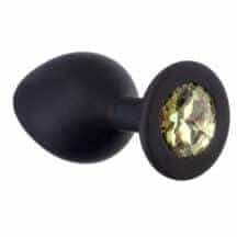 Анальная пробка Lola Games Emotions Cutie Medium, черная с золотистым стразом Анальная пробка Lola Games Emotions Cutie Medium, черная с золотистым стразом