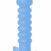 Анальная вибропробка Lola Games First Time Twisted Anal Plug, голубая
