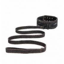 Джинсовый ошейник с поводком Shots Roughend Denim Style, черный 