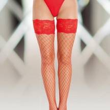 Чулки Soft Line в крупную сетку красные, XL. Нет в наличии Чулки Soft Line в крупную сетку красные, XL